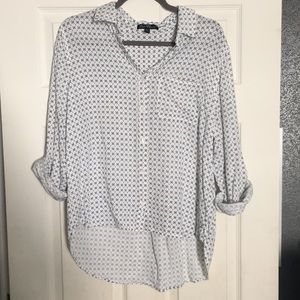 Adjustable Sleeve Button Up Blouse